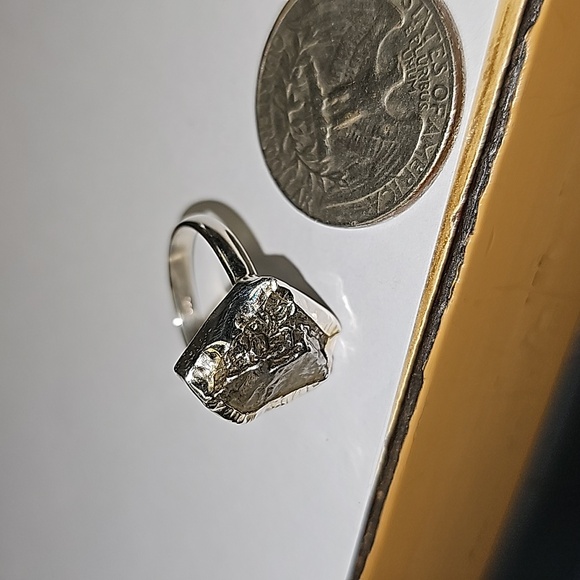 New Meteorite Campo del Ciclo Sterling Silver Ring size 7.5 - Picture 6 of 10